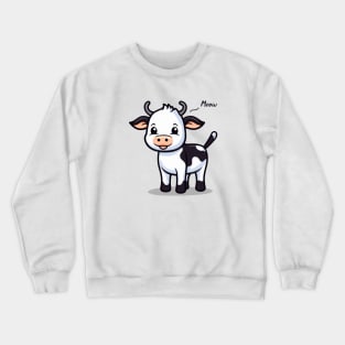 Confused Cow Meowing Crewneck Sweatshirt